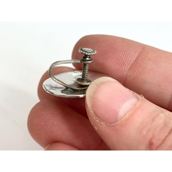 Abalone Gazelle Figural Modernist Taxco Sterling Silver Mexica Southwest Studs - Picture 10 of 10